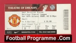 Manchester United v WBA 2008 - Match Ticket - football memorabilia