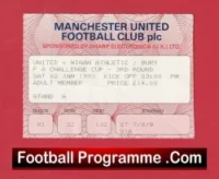 Manchester United v Wigan Athletic 1993 – Football Ticket