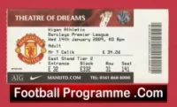 Manchester United v Wigan Athletic 2009 – Match Ticket