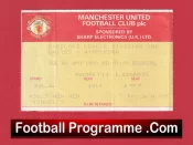 Manchester United v Wimbledon 1991 – Football Ticket
