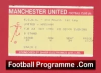 Manchester United v Wrexham 1990 – Match Ticket