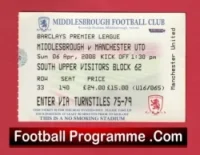 Middlesbrough v Manchester United 2008 – Match Ticket
