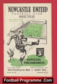 Newcastle United v Bury 1950 – Reserves Match