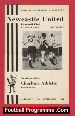 Newcastle United v Charlton Athletic 1963 - football programme