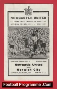 Newcastle United v Norwich City 1965