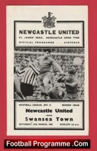 Newcastle United v Swansea Town 1965