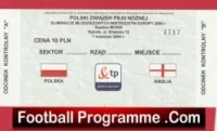 Poland v England 2004 – Football Ticket