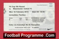 Preston North End v Manchester United 2015 – FA Cup Ticket