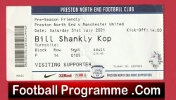 Preston v Manchester United 2021 - Pre Season Friendly Ticket - football memorabilia