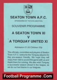 Seaton Town v Torquay United 1980s – Souvenir Programme