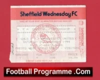 Sheffield Wednesday v Manchester United 1994 – FA Cup Football Ticket