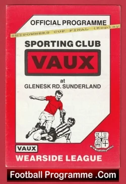Sporting Club Vaux v Murton 1987 - Ship Owners Cup Final Sunderland - football programme