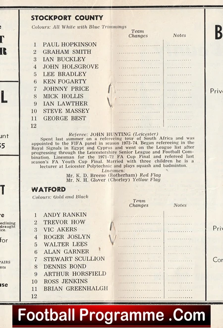 Stockport County v Watford 1975 - George Best - Image 3