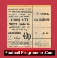 Stoke City v West Ham United 1972 – League Cup Replay at Man Utd OT