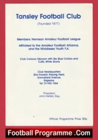 Tansley v Waterlows 1982 – Challenge Vase Middlesex