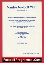 Tansley v Waterlows 1982 – Challenge Vase Middlesex