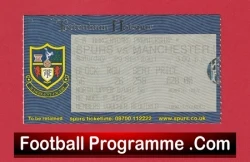 Tottenham Hotspur v Manchester United 2001 - Football Ticket - football memorabilia