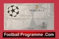 Valencia CF v Manchester United 2000 – Match Ticket Spain