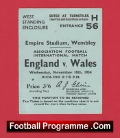 England v Wales 1954 – Football Ticket 1950s