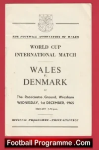 Wales v Denmark 1965 – World Cup at Wrexham