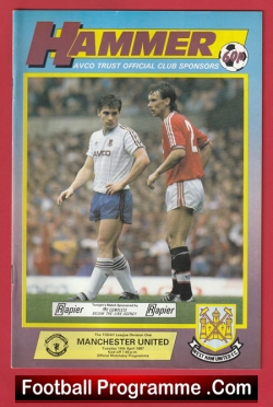 West Ham United v Manchester United 1987 - Man United - football programme