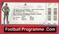 West Ham United v Manchester United 2013 – Football Ticket