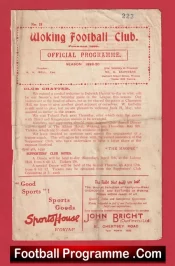 Woking v Dulwich Hamlet 1930 – 1930s Football Programmes