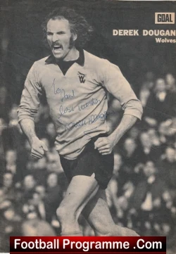 Wolves Wolverhampton Wanderers Derek Dougan Autographed Signed - football programme
