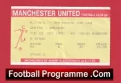 Manchester United v Wrexham 1990 – Football Ticket