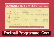 Manchester United v Wrexham 1990 – Football Ticket
