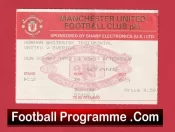 Manchester United v Everton 1992 – Match Ticket