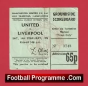 Manchester United v Liverpool 1976 – Football Match Ticket