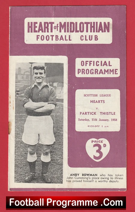 Heart Of Midlothian v Partick Thistle 1958 - Scotland - Image 2