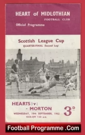 Heart Of Midlothian v Greenock Morton 1962 – Scotland