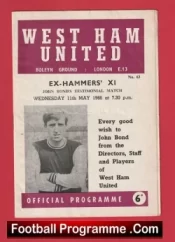 John Bond Testimonial Benefit Match West Ham United 1966