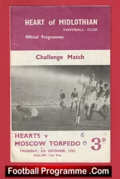 Heart Of Midlothian v Torpedo Moscow 1962 – Scotland