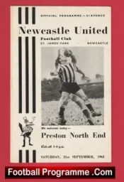 Newcastle United v Preston North End 1963