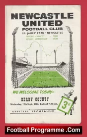 Newcastle United v Derby County 1962