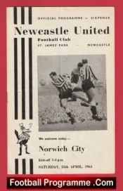 Newcastle United v Norwich City 1964