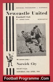 Newcastle United v Norwich City 1964