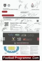 Queens Park Football Club Multi Autograph Signed eTicket 2023