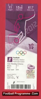 Olympics football Brazil v Mexico 2012 – Olympic Final Ticket Wemley