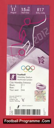 Olympics football Brazil v Mexico 2012 – Olympic Final Ticket Wemley
