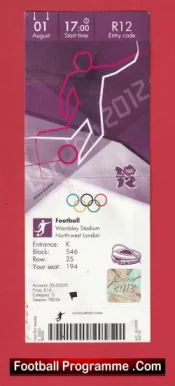 Olympics football South Korea v Gabon 2012 – Olympic Ticket Wemley
