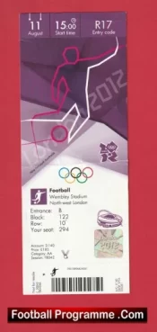 Olympics football Mexico v Brazil 2012 – Olympic Final Ticket Wemley