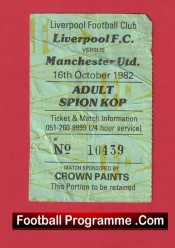 Liverpool v Manchester United 1982 – Football Ticket Kop End