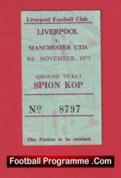 Liverpool v Manchester United 1975 – Football Ticket Kop End