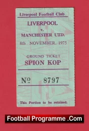 Liverpool v Manchester United 1975 – Football Ticket Kop End