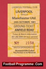 Liverpool v Manchester United 1981 – Football Ticket Kop End