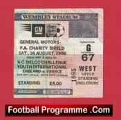 Liverpool v Everton 1986 – Charity Shield Match Ticket